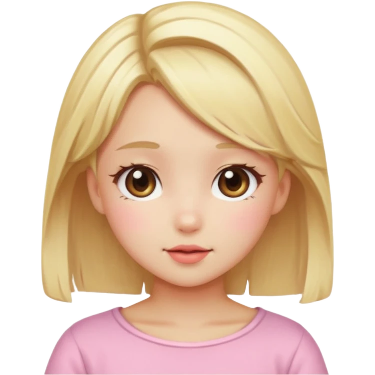 Kawaii blonde girl blushing emoji