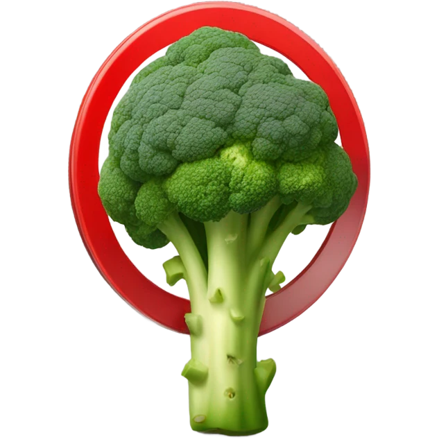 brocolli with stop stop sign on it emoji