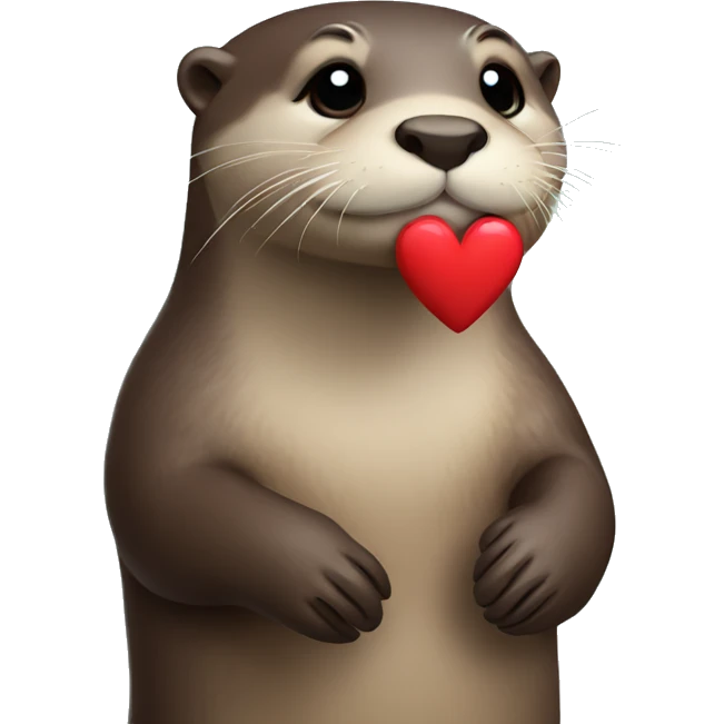 Otter with heart emoji