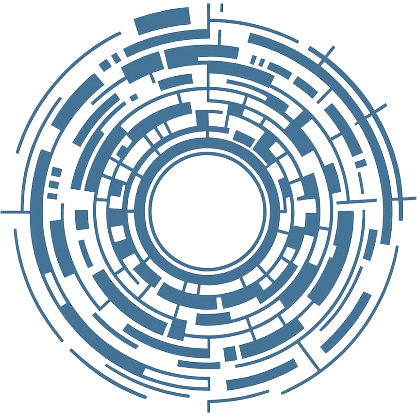 abstract futuristic circle, digital interface style, geometric patterns, no background emoji