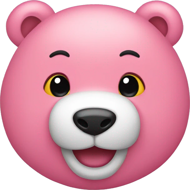 Oso color rosa sonriendo emoji