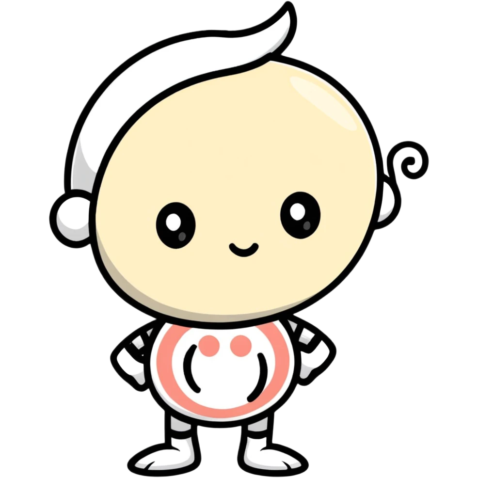 A cute character with a puzzled expression and swirly confused eyes emoji