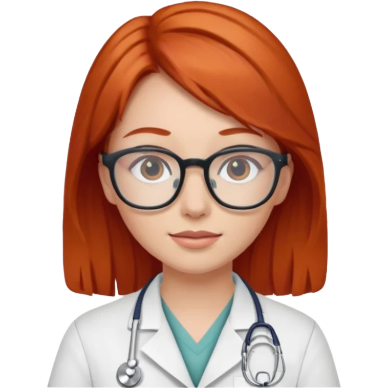 Рыжеволосая девочка в очках ветеринар  emoji