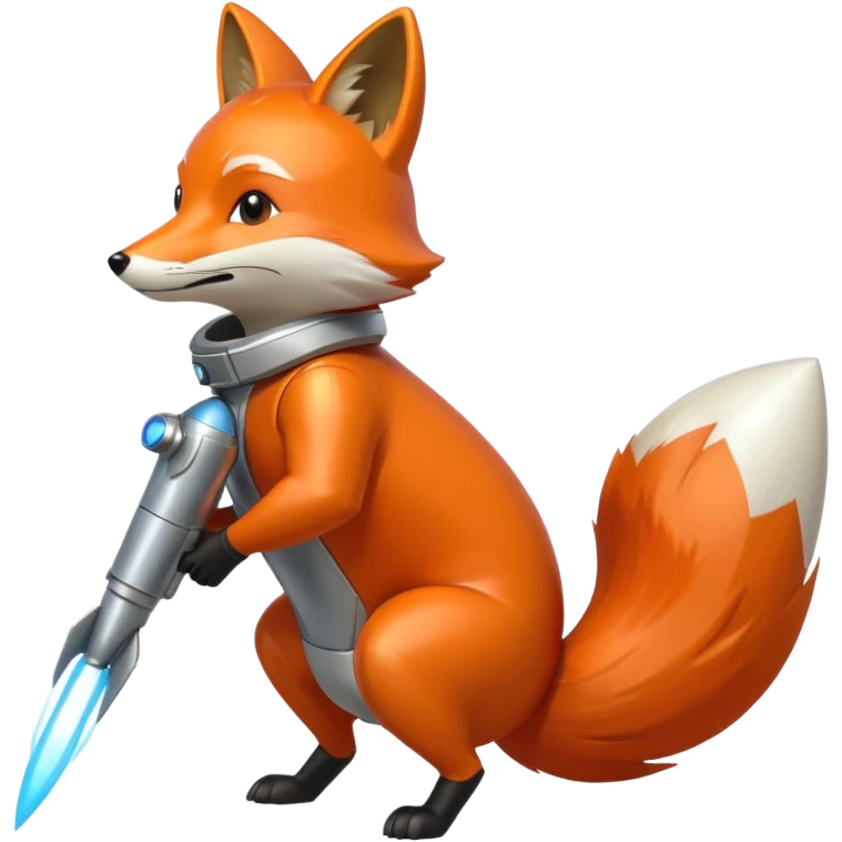 rocket-powered fox emoji