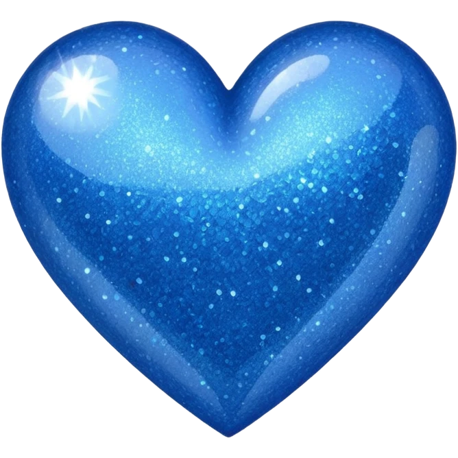 glitter heart blue emoji
