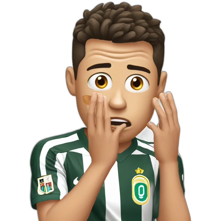 Ronaldo shocked with is two hand on his face emoji