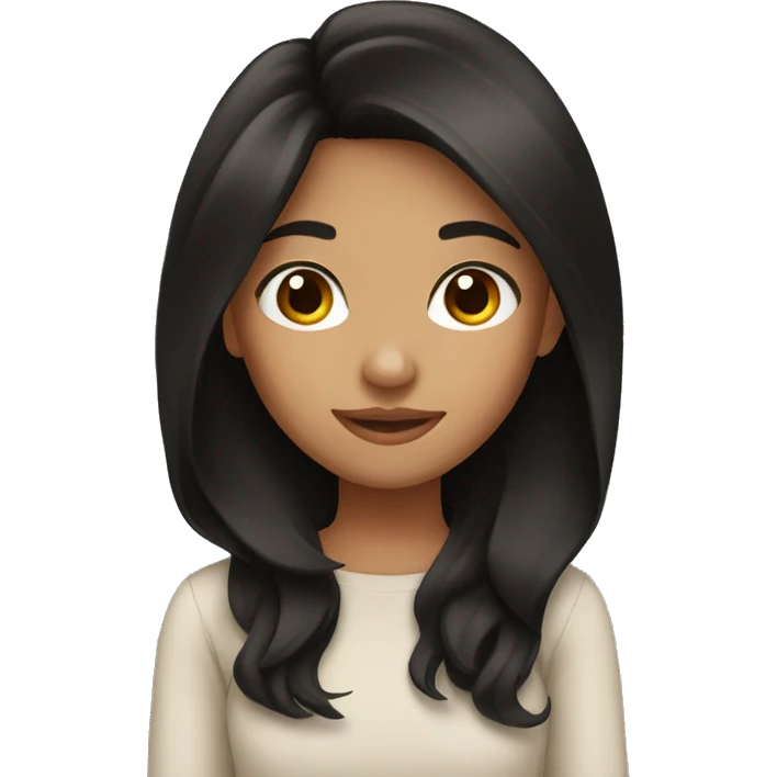 Girl with black brown hair  emoji