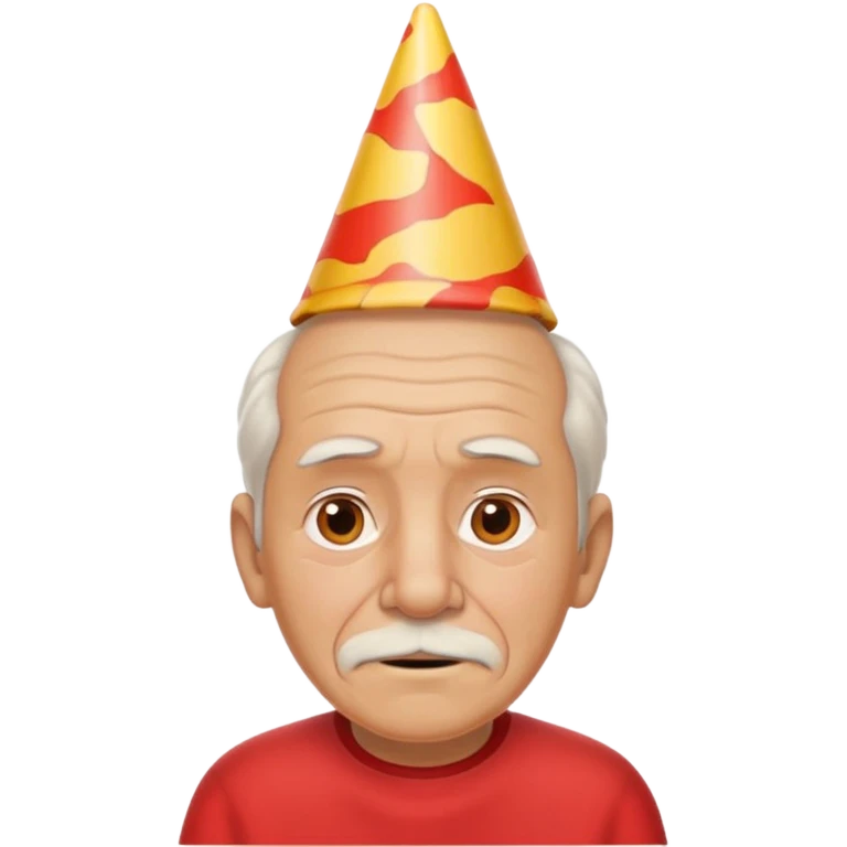 old man with red shirt and birthday cone on his head emoji