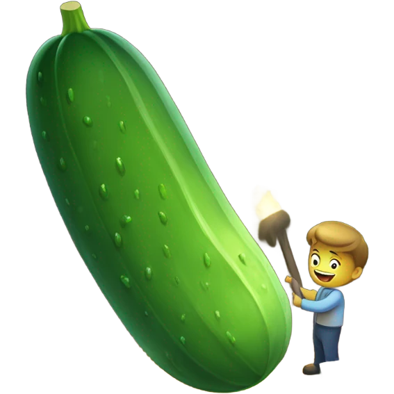 A wet cucumber going into a cavern emoji