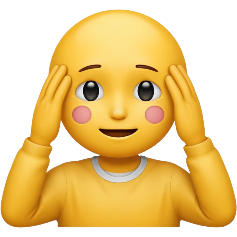 yellow emoticon with hands over eyes not smiling emoji