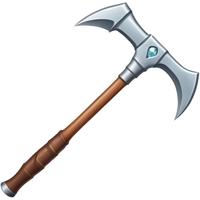 diamond pickaxe with brown handle emoji