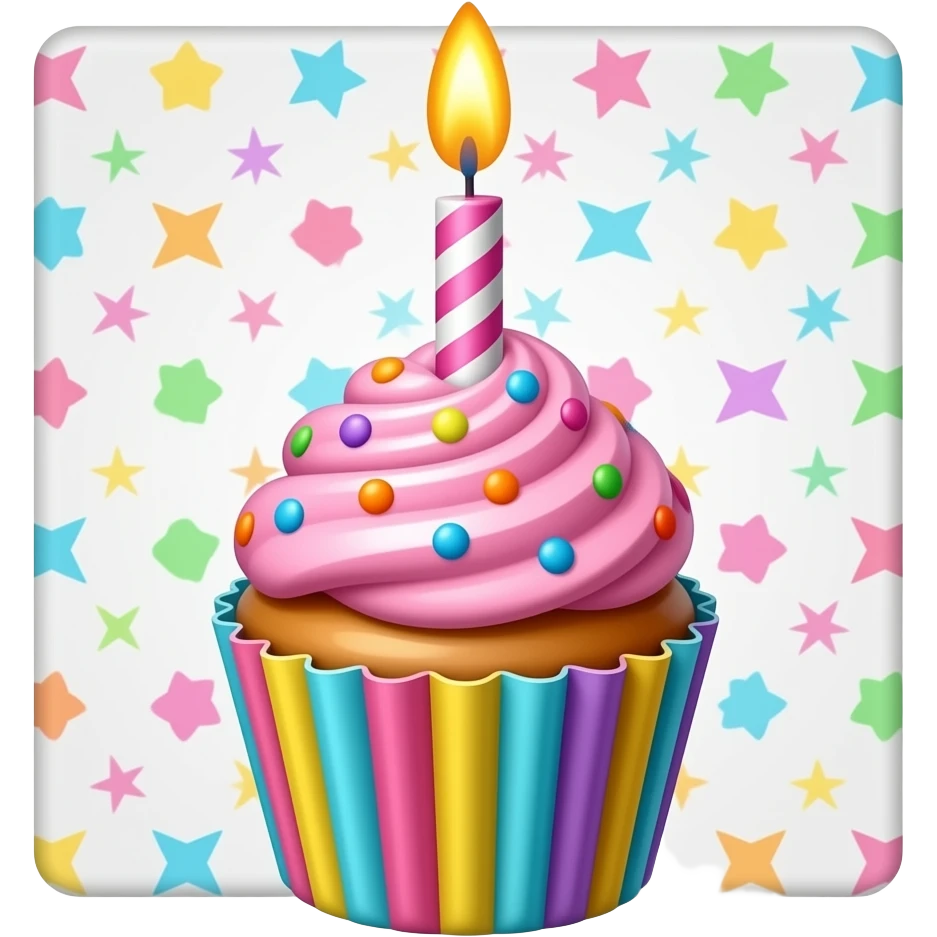 birthday party cupcake candle emoji