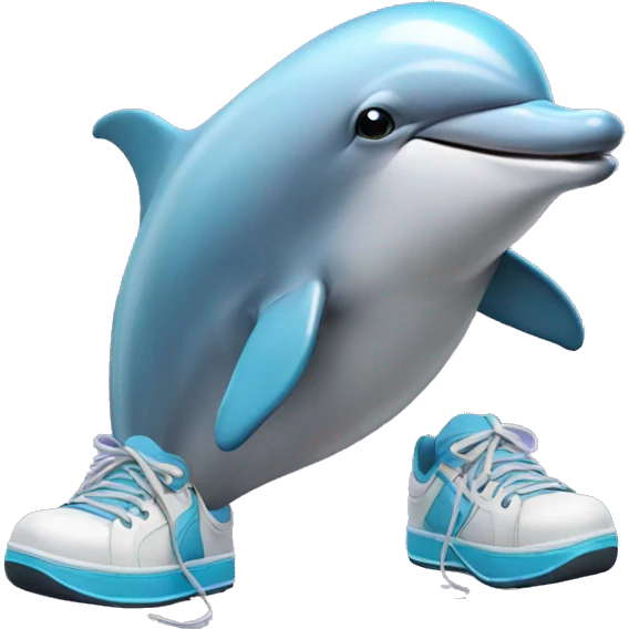 dolphin with shoes emoji