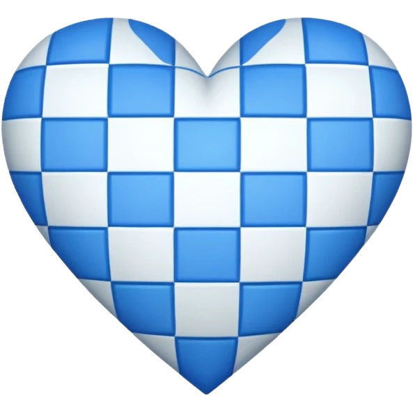 blue heart with a checkered pattern emoji