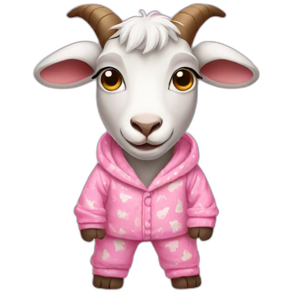 Goat in pink pajamas emoji