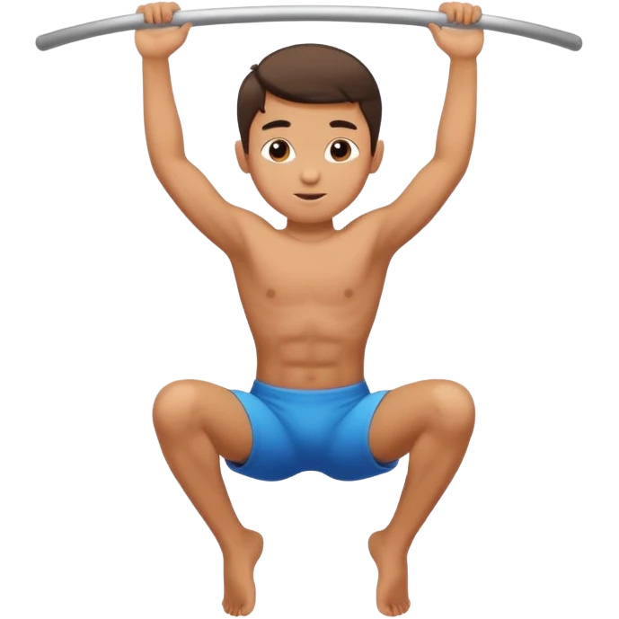 Cute boy doing Calisthenics  emoji