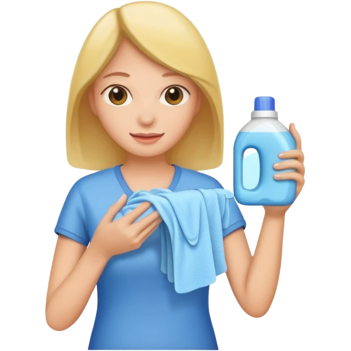 woman holding laundry detergent emoji
