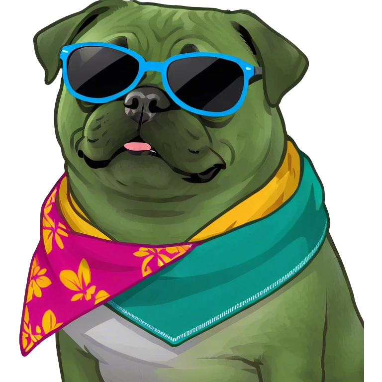 Pug with sunglasses emoji