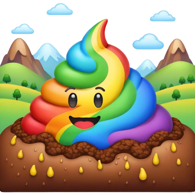 rainbow poop emoji landscape  emoji