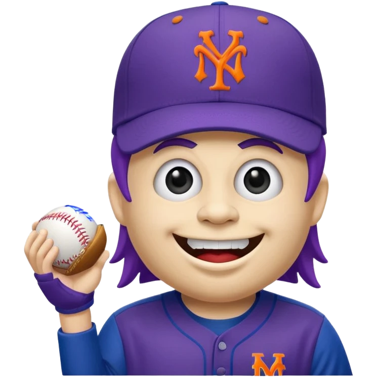  McDonald’s grimace mascot dressed in New York Mets gear emoji
