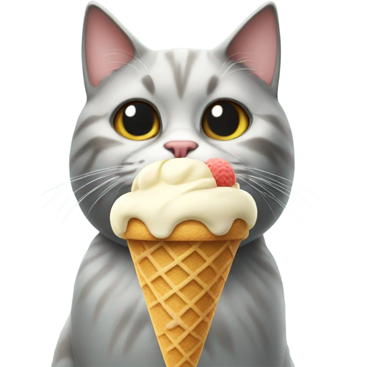Cat with ice cream emoji