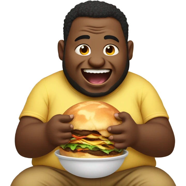 Fat guy eating a planet emoji