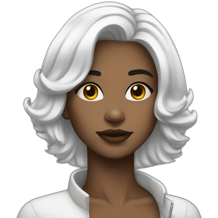 cool girl with white hair  emoji