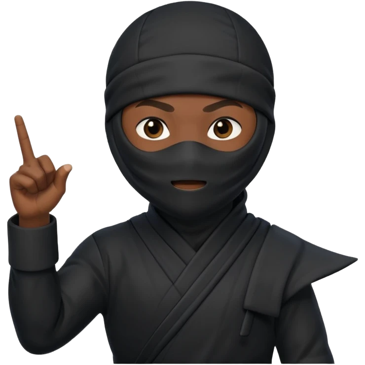 Crea un memoji con este emoji 🥷🏽 y este👈🏽 emoji