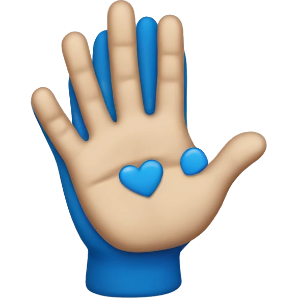 blue hand heart emoji