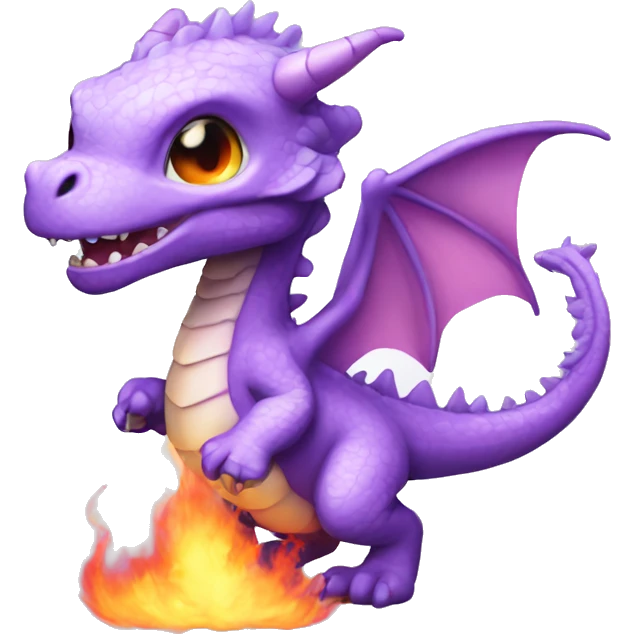 lilac baby fire breathing dragon  emoji