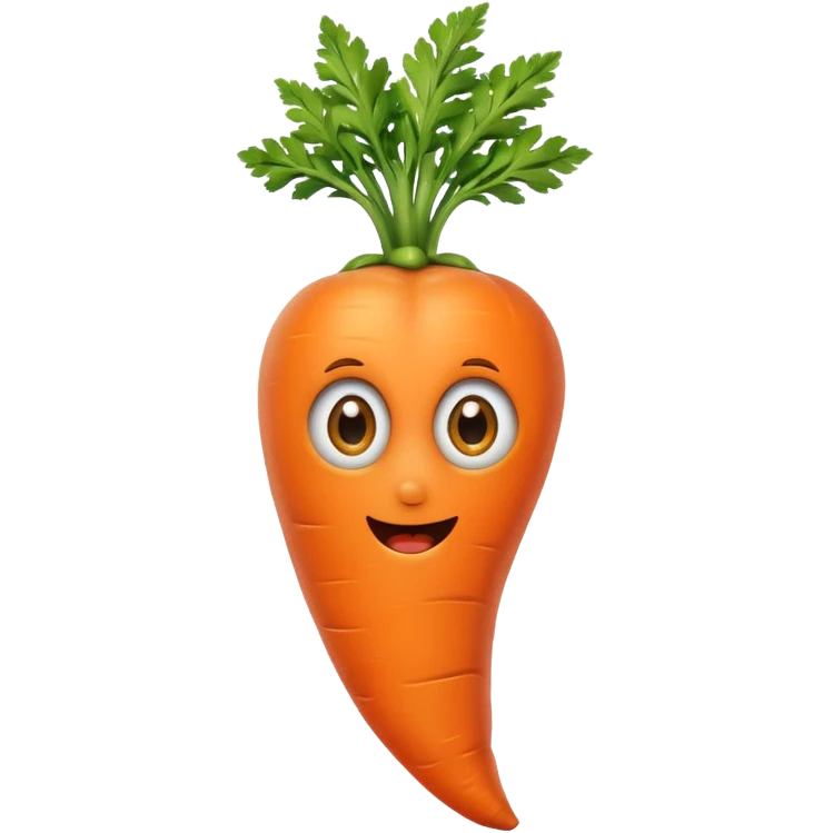 Create a curved carrot with eyes emoji