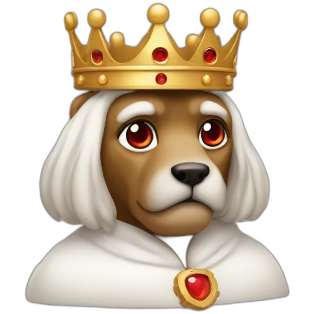 Eskelton wearing a crown with red eyes emoji