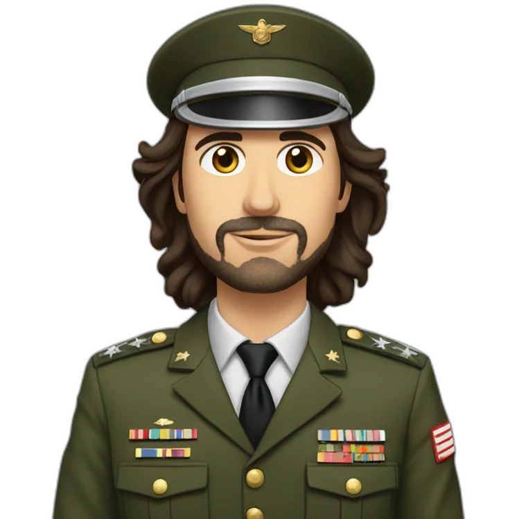 Pablo iglesias con uniforme militar emoji