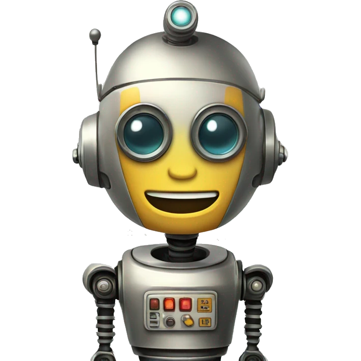 retro robot smiling retro emoji