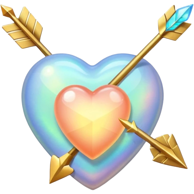 Opal heart with arrow through it  emoji