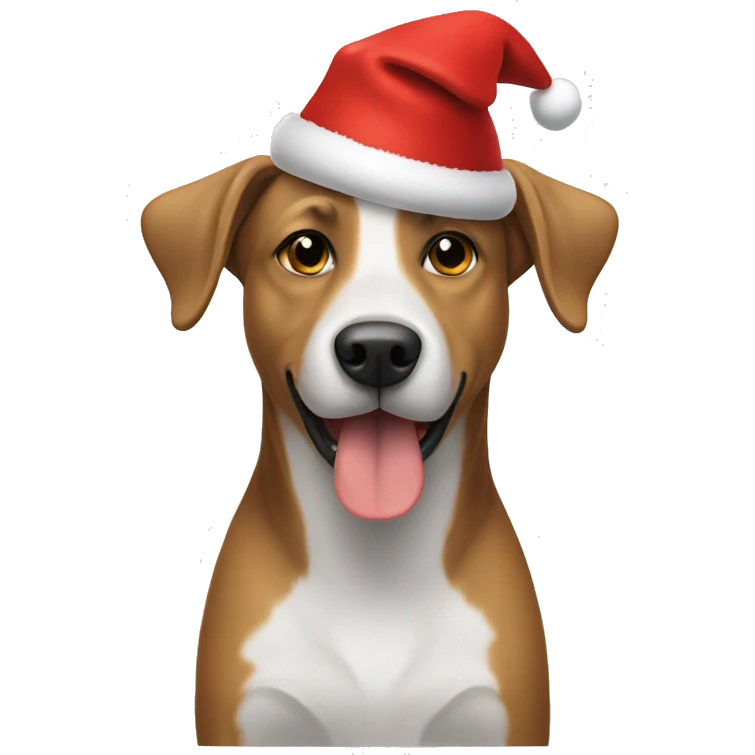 Dog in a Christmas hat  emoji