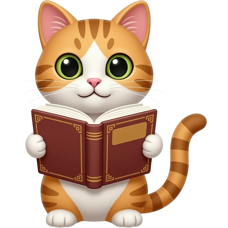 cat read book emoji