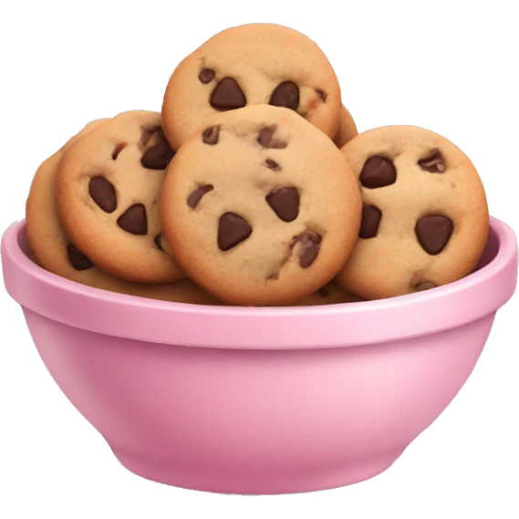Cookies in a soft pink bowl emoji