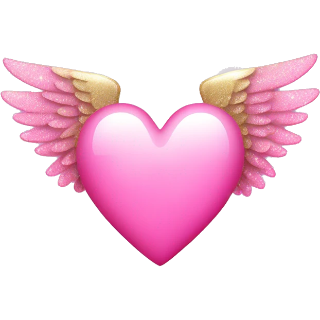 pink sparkly heart with angel wings emoji
