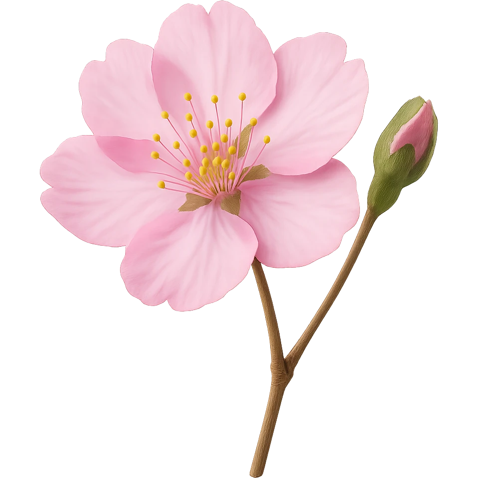 pink cherry blossom, remove background emoji