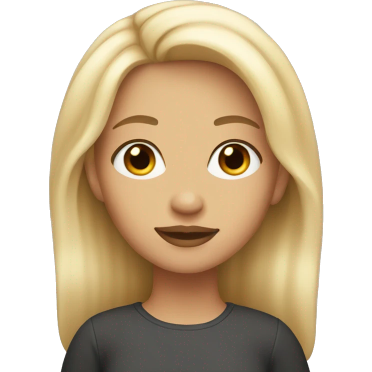 Girl with blond highlights brown eyes and full lips  emoji