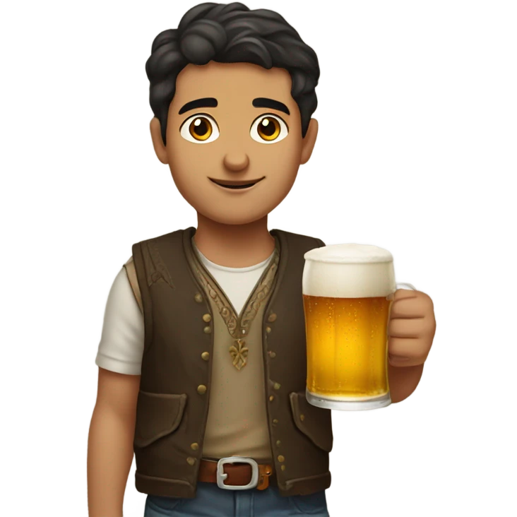 Armenian boy with beer emoji