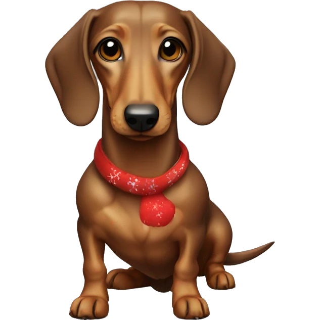 Dachshund  with a Christmas mood  emoji