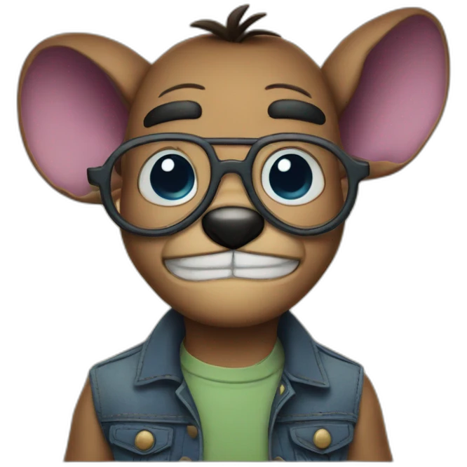 stitch face with glasses emoji