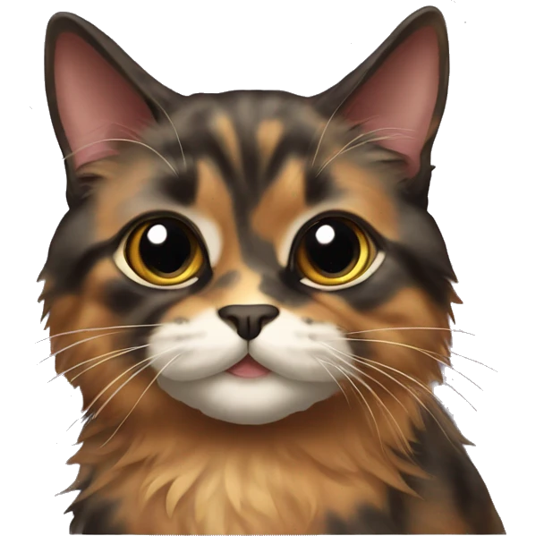 Tortie colored long hair cat emoji