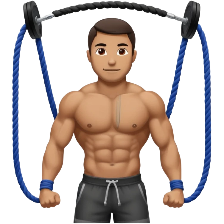 man doing ropes in a crossfit training emoji