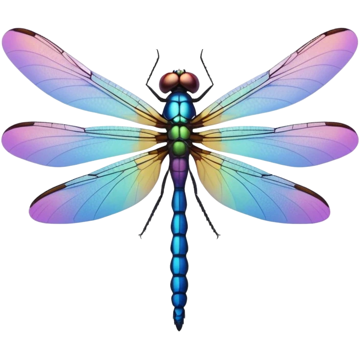 Peaceful Dragonfly change color  keep  black background  emoji