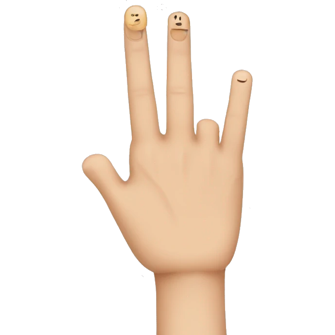 middle finger and ring finger together  emoji