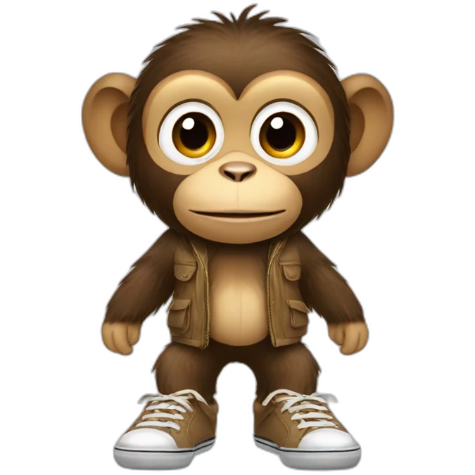 Monkey with shoes emoji