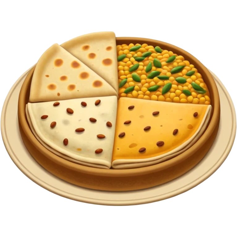 Roti shak dal and bhat emoji